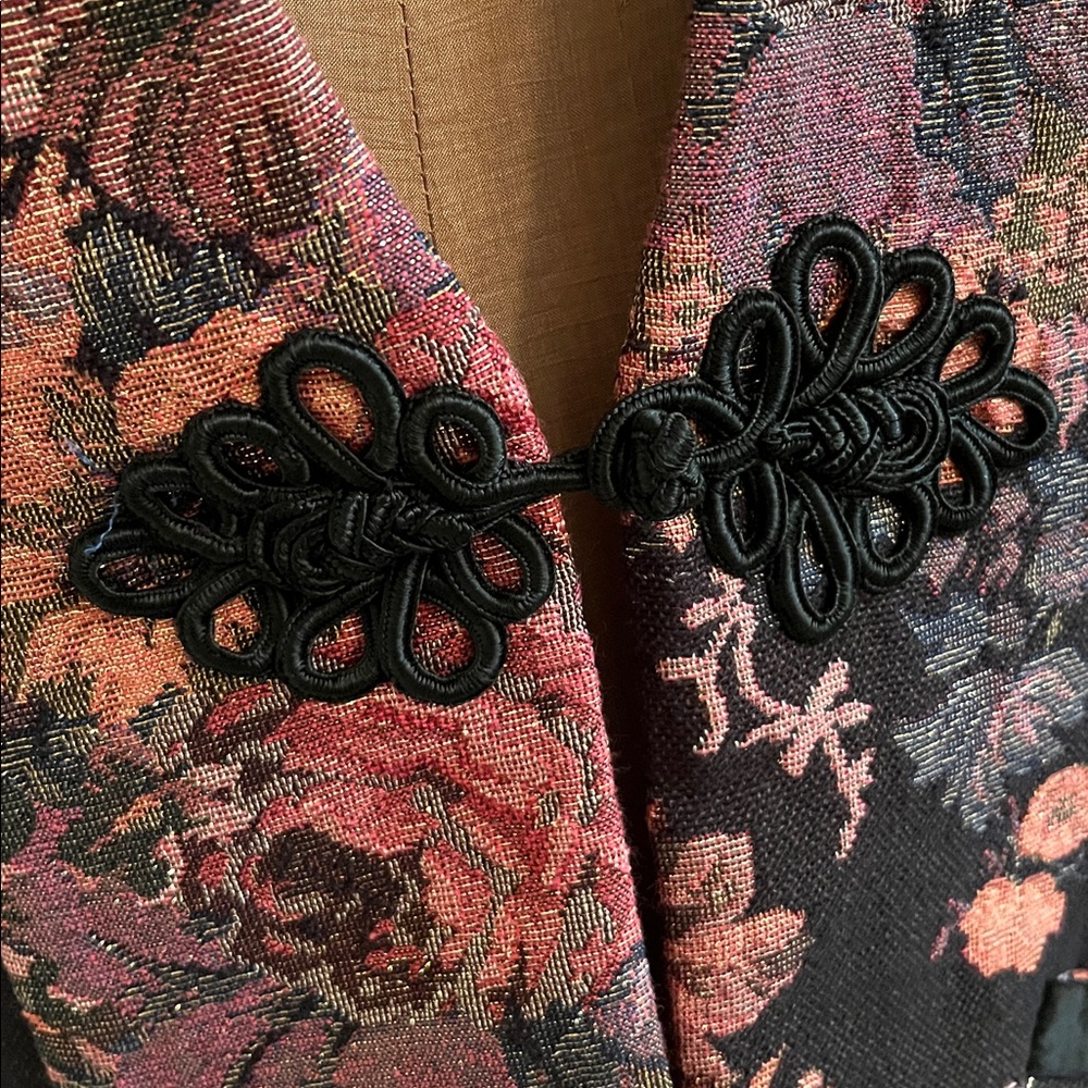 SOFT SURROUNDINGS NWOT "Westbury" Dark Romance Floral Jacquard Metallic Jacket S - Picture 5 of 16